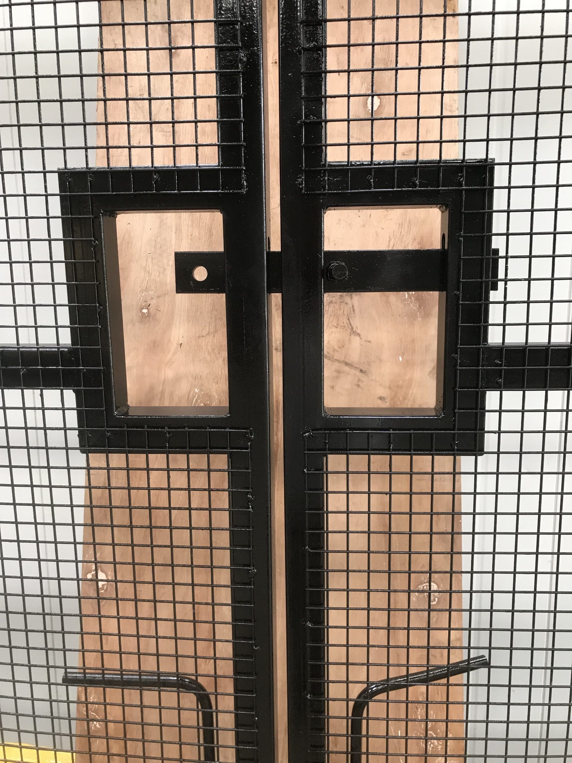 Timber clad construction site gates