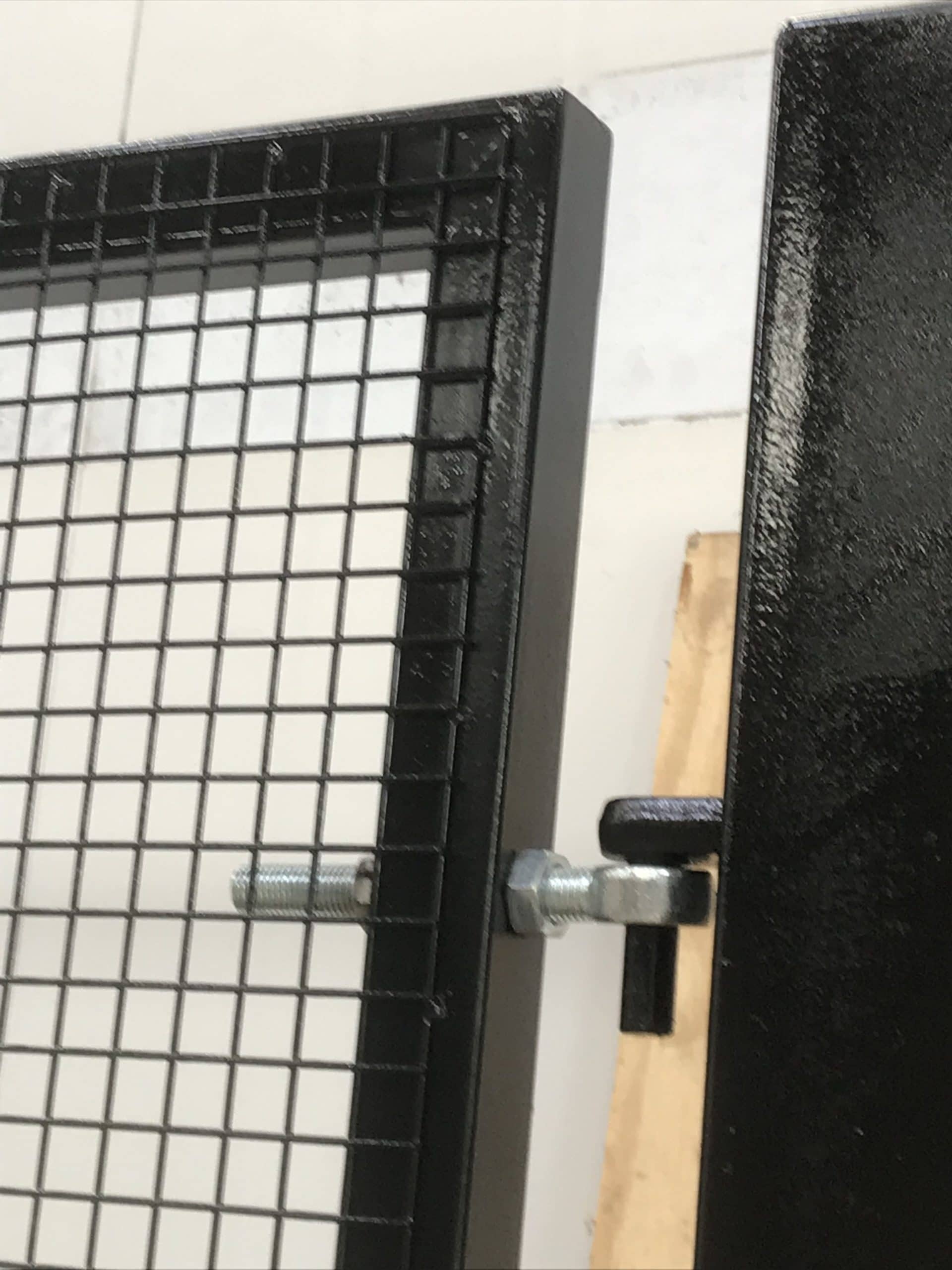 Timber cladding detail on site gates